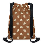 Happy Labrador Retriever Pattern Print Drawstring Backpack