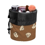 Happy Labrador Retriever Pattern Print Drawstring Makeup Bag