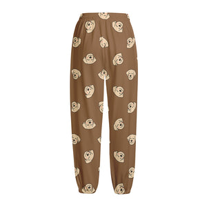 Happy Labrador Retriever Pattern Print Fleece Lined Knit Pants