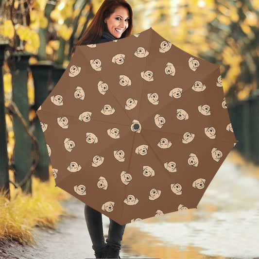 Happy Labrador Retriever Pattern Print Foldable Umbrella