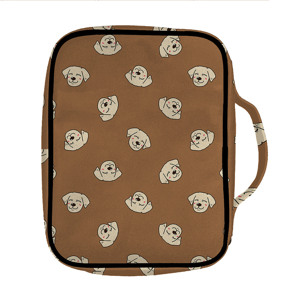 Happy Labrador Retriever Pattern Print Front Pocket Bible Bag