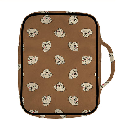Happy Labrador Retriever Pattern Print Front Pocket Bible Bag