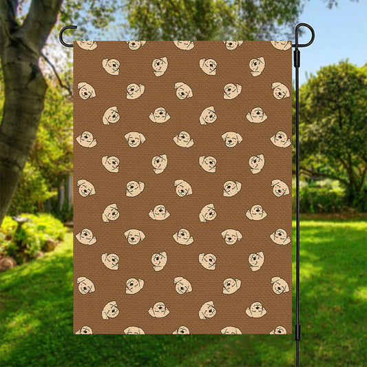 Happy Labrador Retriever Pattern Print Garden Flag