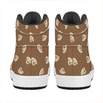 Happy Labrador Retriever Pattern Print High Top Leather Sneakers