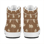 Happy Labrador Retriever Pattern Print High Top Leather Sneakers