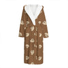 Happy Labrador Retriever Pattern Print Hooded Bathrobe