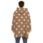 Happy Labrador Retriever Pattern Print Hoodie Blanket
