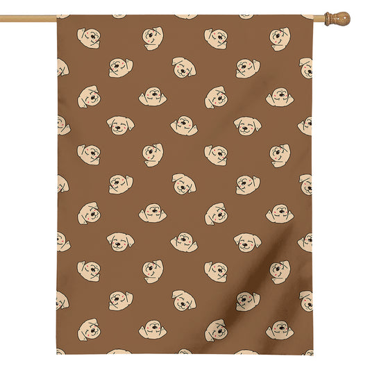 Happy Labrador Retriever Pattern Print House Flag