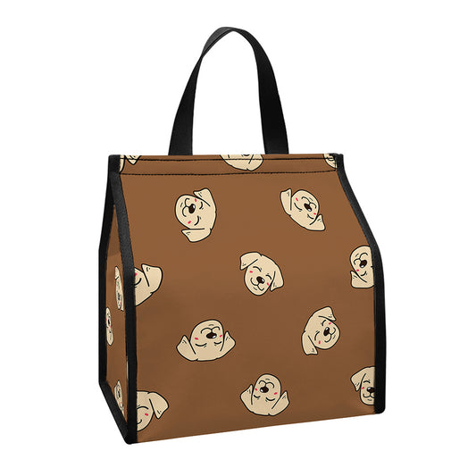 Happy Labrador Retriever Pattern Print Insulated Lunch Tote