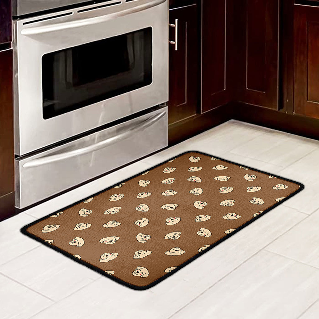 Happy Labrador Retriever Pattern Print Kitchen Mat