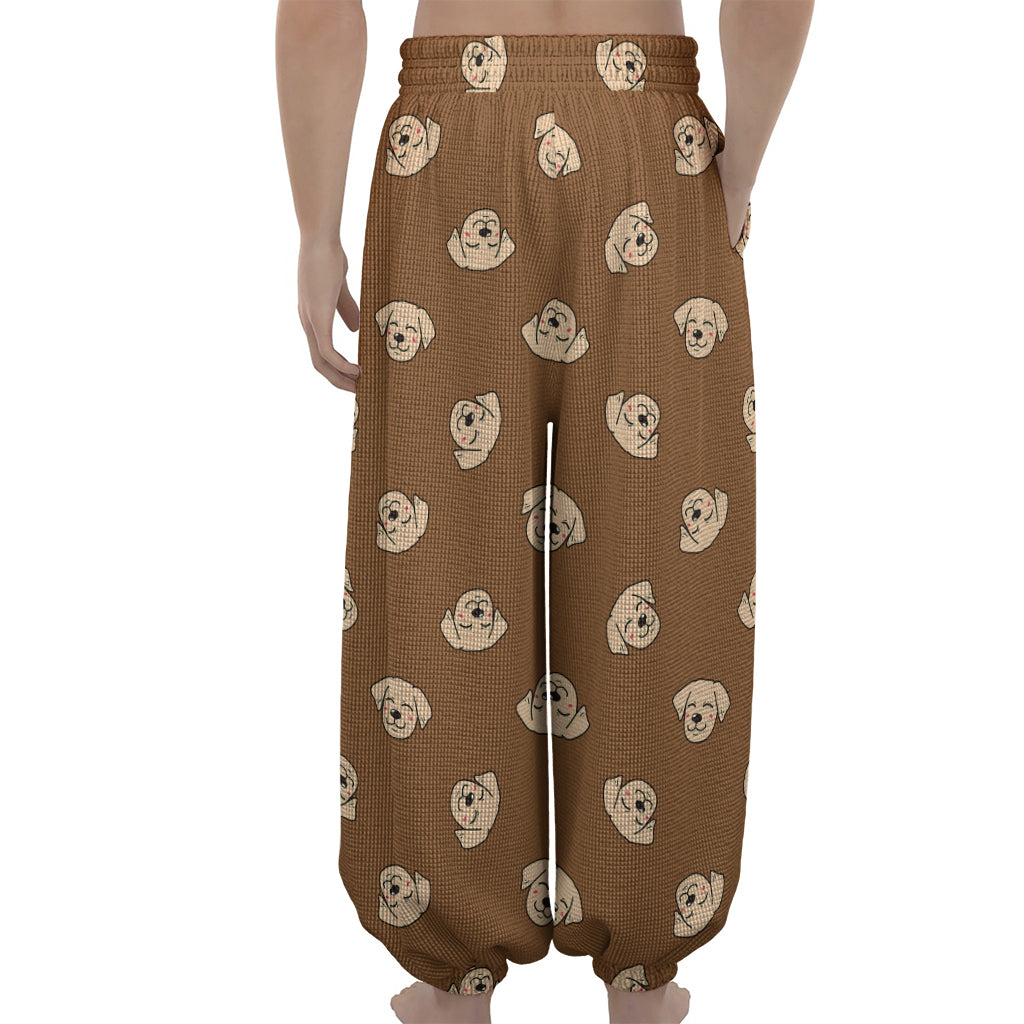 Happy Labrador Retriever Pattern Print Lantern Pants