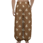 Happy Labrador Retriever Pattern Print Lantern Pants