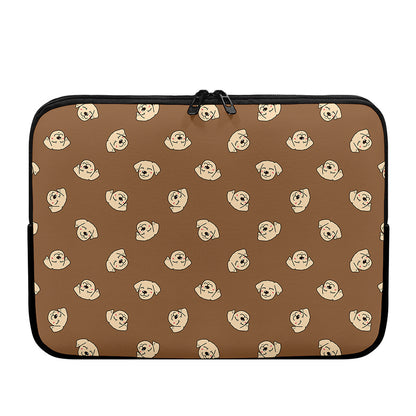 Happy Labrador Retriever Pattern Print Laptop Sleeve