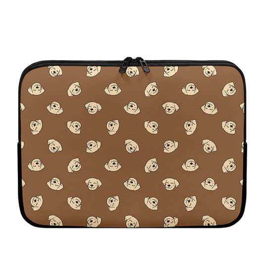 Happy Labrador Retriever Pattern Print Laptop Sleeve