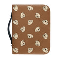 Happy Labrador Retriever Pattern Print Leather Bible Cover