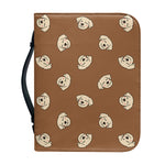 Happy Labrador Retriever Pattern Print Leather Bible Cover