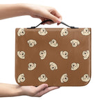 Happy Labrador Retriever Pattern Print Leather Bible Cover