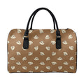 Happy Labrador Retriever Pattern Print Leather Duffel Bag