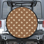 Happy Labrador Retriever Pattern Print Leather Spare Tire Cover