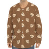 Happy Labrador Retriever Pattern Print Long Sleeve Baseball Jersey