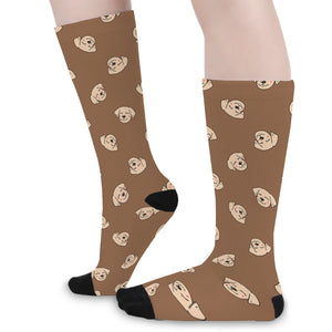 Happy Labrador Retriever Pattern Print Long Socks