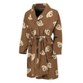 Happy Labrador Retriever Pattern Print Men's Bathrobe
