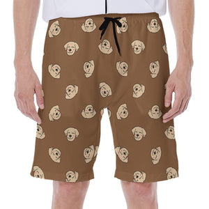 Happy Labrador Retriever Pattern Print Men's Beach Shorts