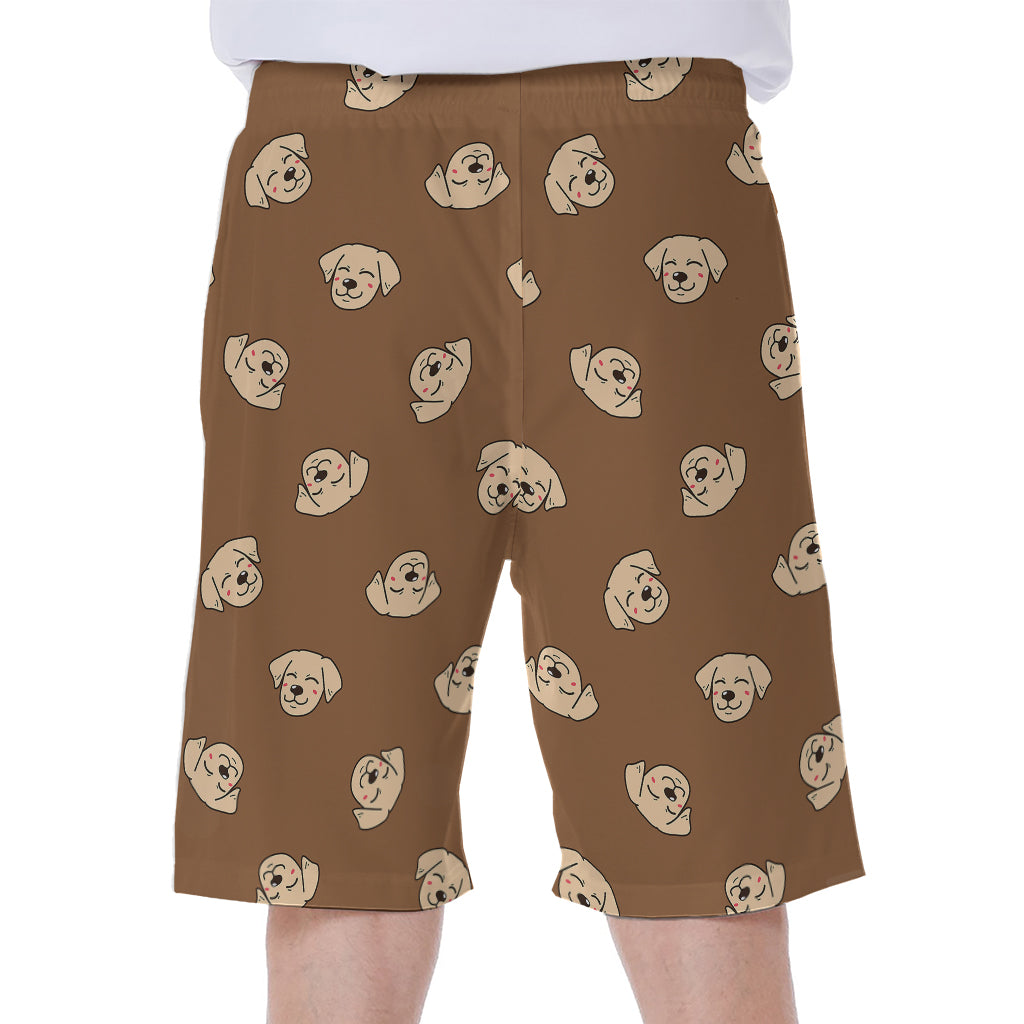 Happy Labrador Retriever Pattern Print Men's Beach Shorts