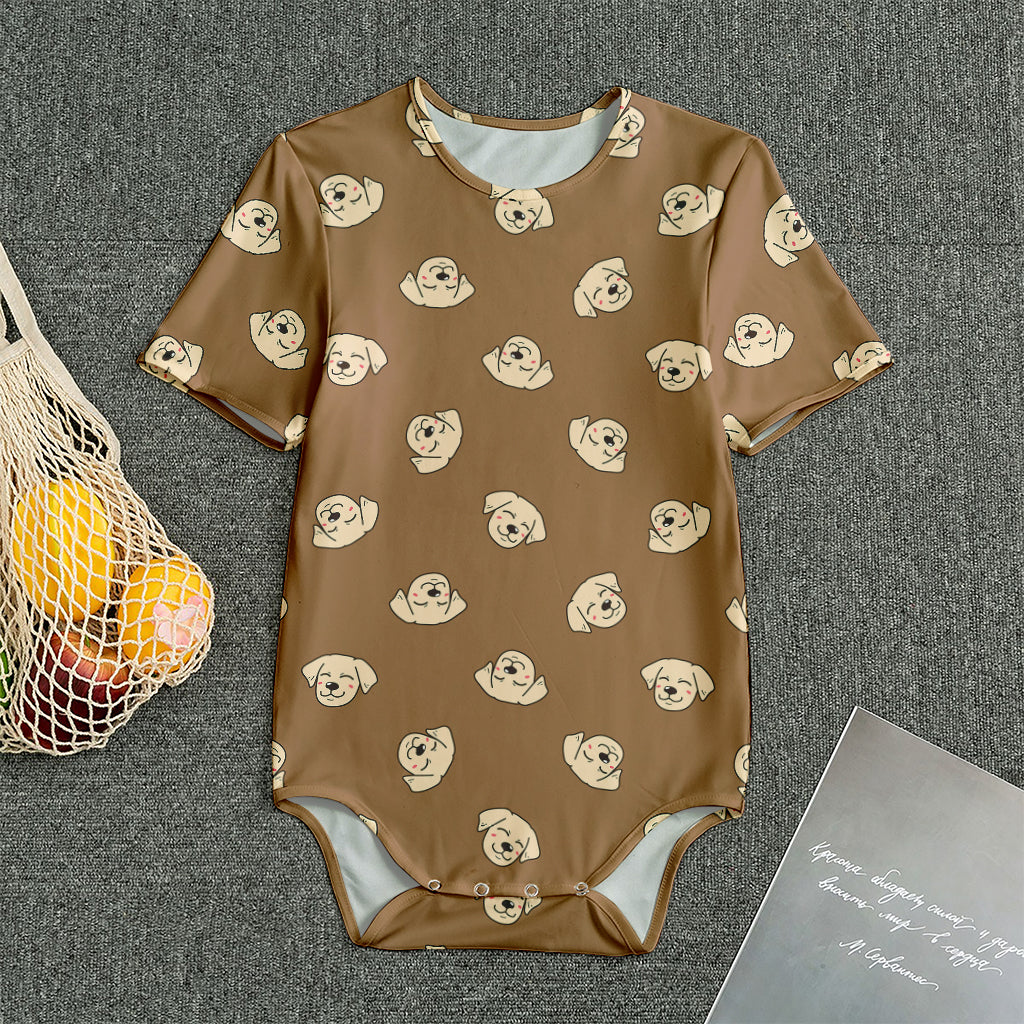 Happy Labrador Retriever Pattern Print Men's Bodysuit