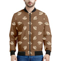 Happy Labrador Retriever Pattern Print Men's Bomber Jacket