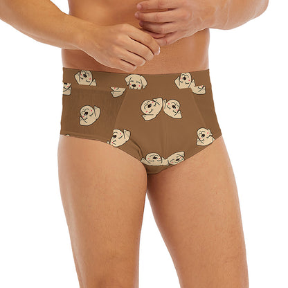Happy Labrador Retriever Pattern Print Men's Briefs