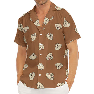 Happy Labrador Retriever Pattern Print Men's Deep V-Neck Shirt