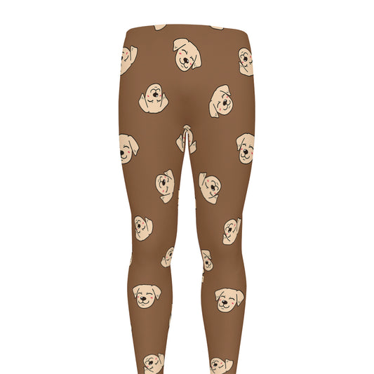 Happy Labrador Retriever Pattern Print Men's leggings