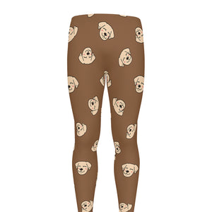 Happy Labrador Retriever Pattern Print Men's leggings