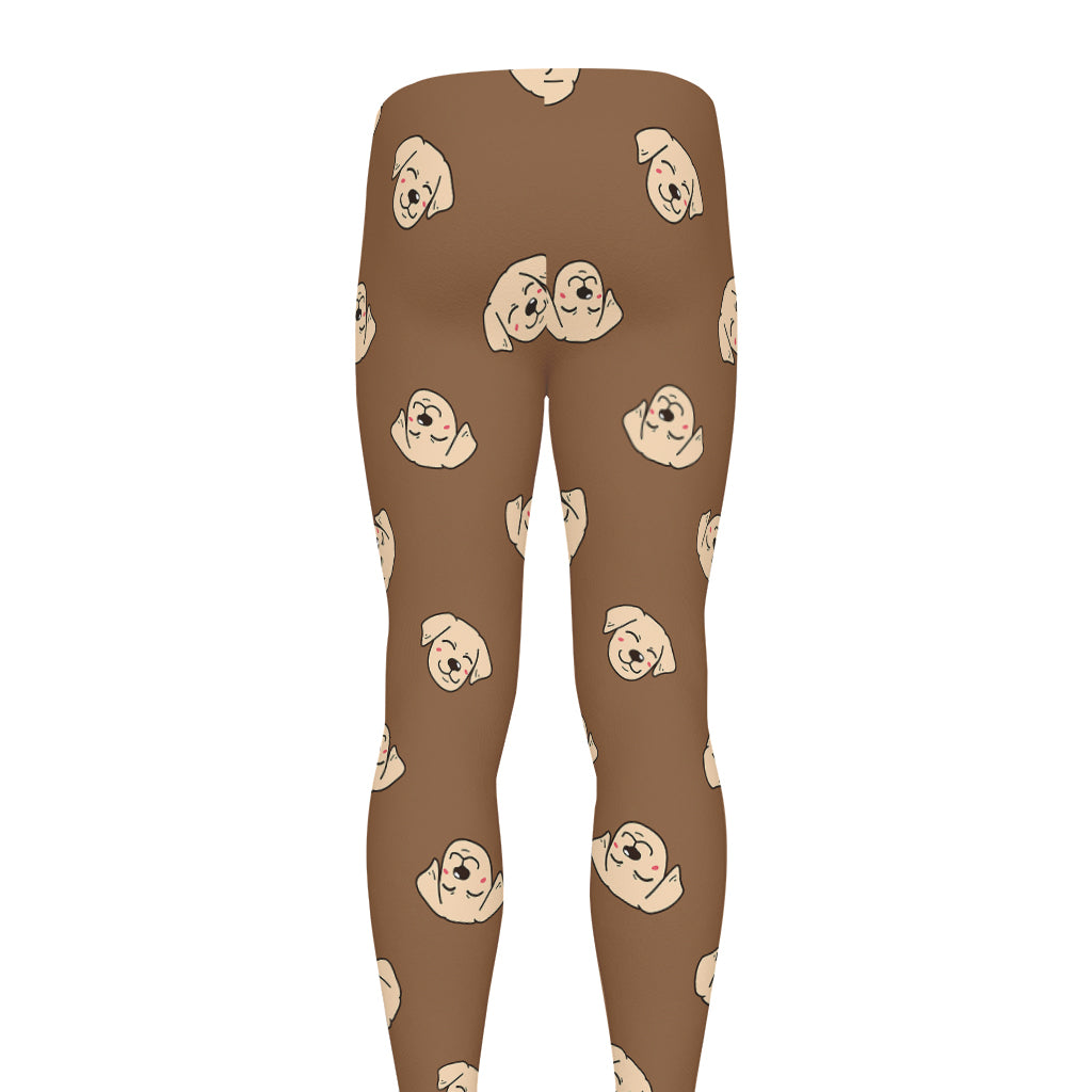 Happy Labrador Retriever Pattern Print Men's leggings