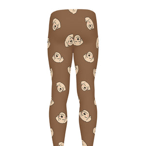 Happy Labrador Retriever Pattern Print Men's leggings