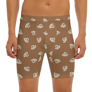 Happy Labrador Retriever Pattern Print Men's Long Boxer Briefs