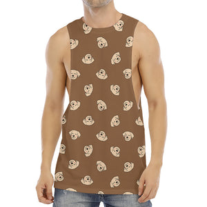 Happy Labrador Retriever Pattern Print Men's Muscle Tank Top