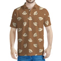 Happy Labrador Retriever Pattern Print Men's Polo Shirt
