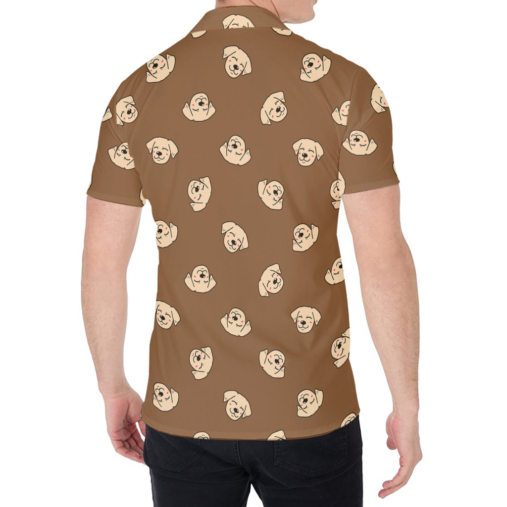Happy Labrador Retriever Pattern Print Men's Shirt