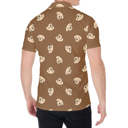 Happy Labrador Retriever Pattern Print Men's Shirt