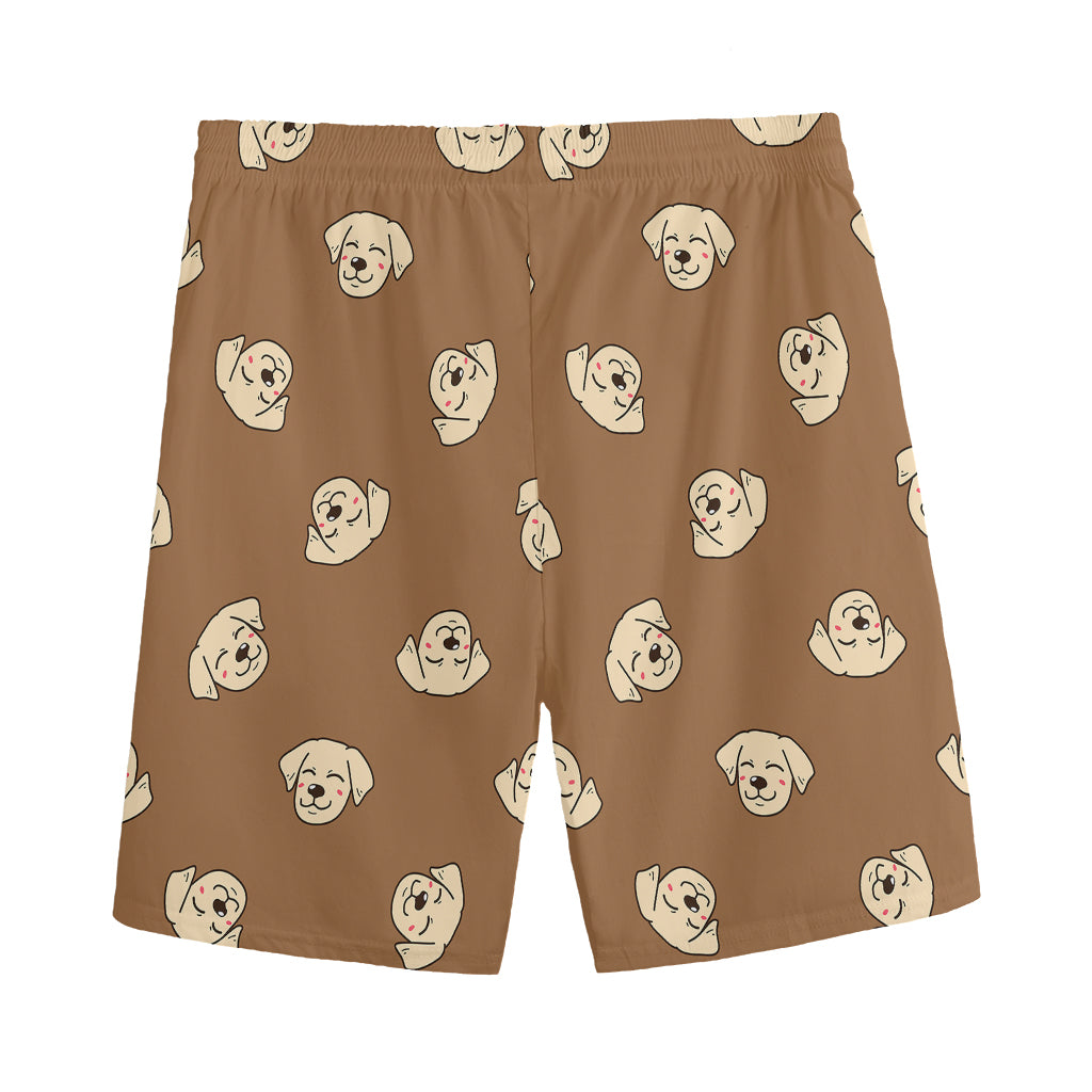 Happy Labrador Retriever Pattern Print Men's Sports Shorts