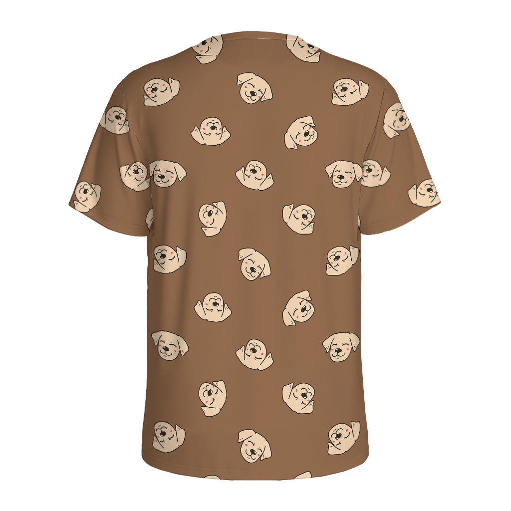 Happy Labrador Retriever Pattern Print Men's Sports T-Shirt