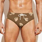 Happy Labrador Retriever Pattern Print Men's Swim Briefs