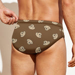 Happy Labrador Retriever Pattern Print Men's Swim Briefs