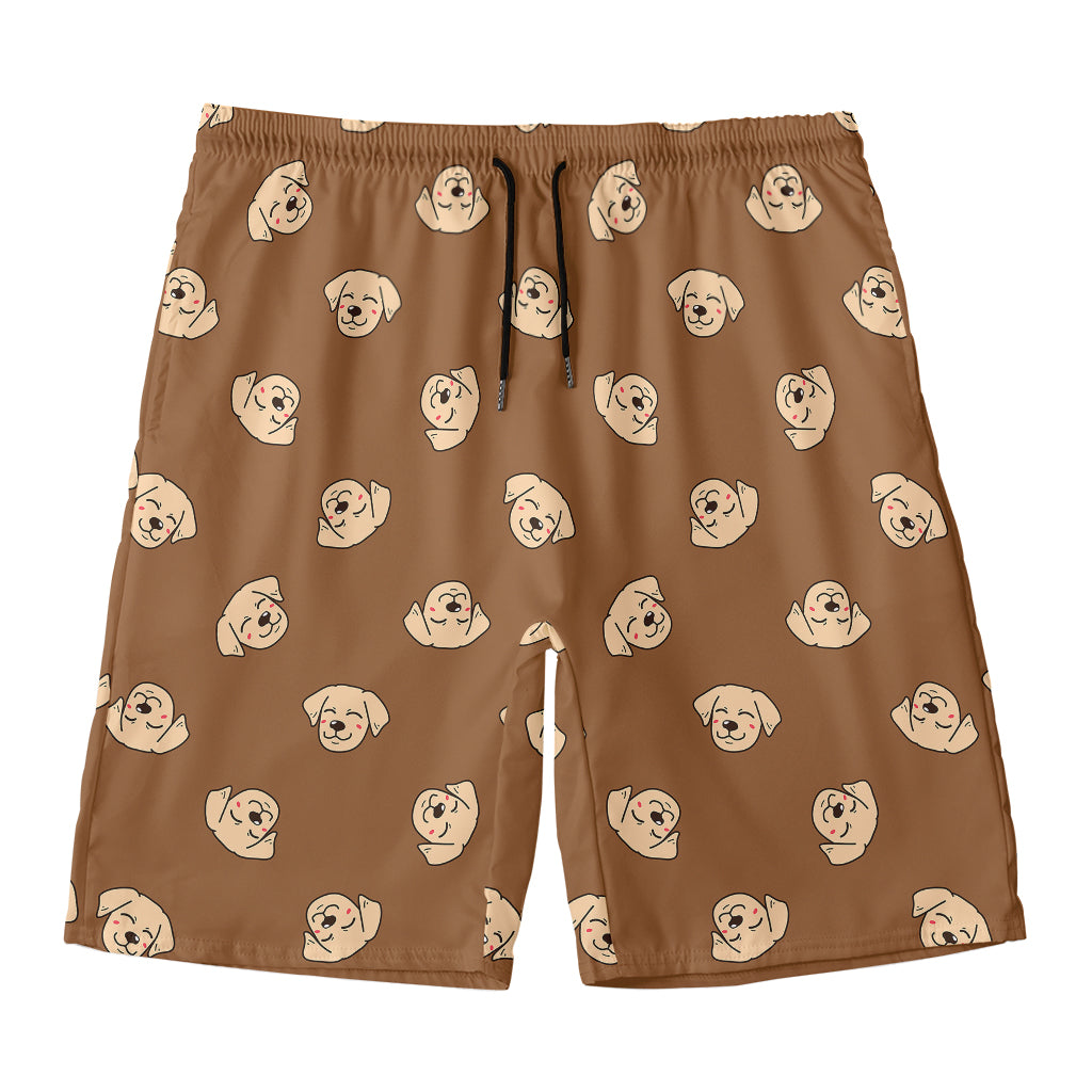 Happy Labrador Retriever Pattern Print Men's Swim Trunks