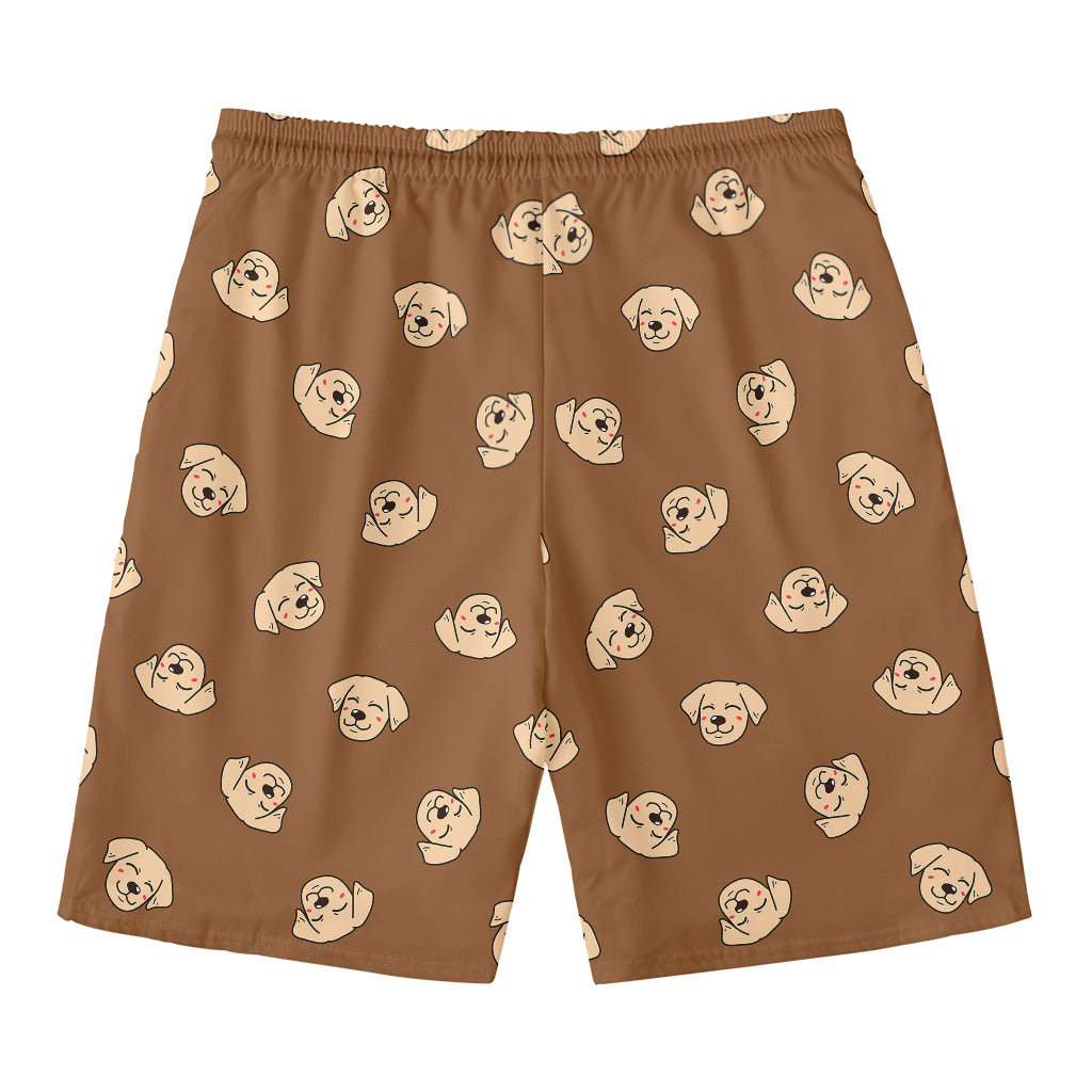 Happy Labrador Retriever Pattern Print Men's Swim Trunks