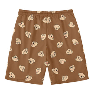 Happy Labrador Retriever Pattern Print Men's Swim Trunks