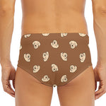 Happy Labrador Retriever Pattern Print Men's Triangle Swim Briefs