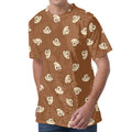 Happy Labrador Retriever Pattern Print Men's Velvet T-Shirt